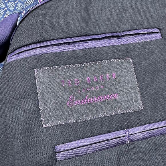 Ted Baker London NWOT Jay Trim Fit Men's 100% Wool Blazer Black Size 44L - Picture 3 of 6